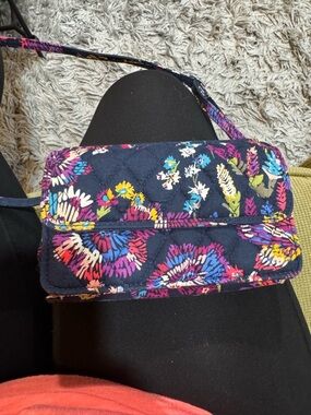 Vera Bradley Navy Quilted Floral Crossbody with Multicolor Blooms